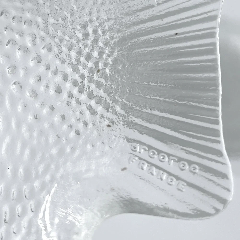 VTG Arcoroc France Fish Glass Plates Set of 4 Clear Tropical Salad 10